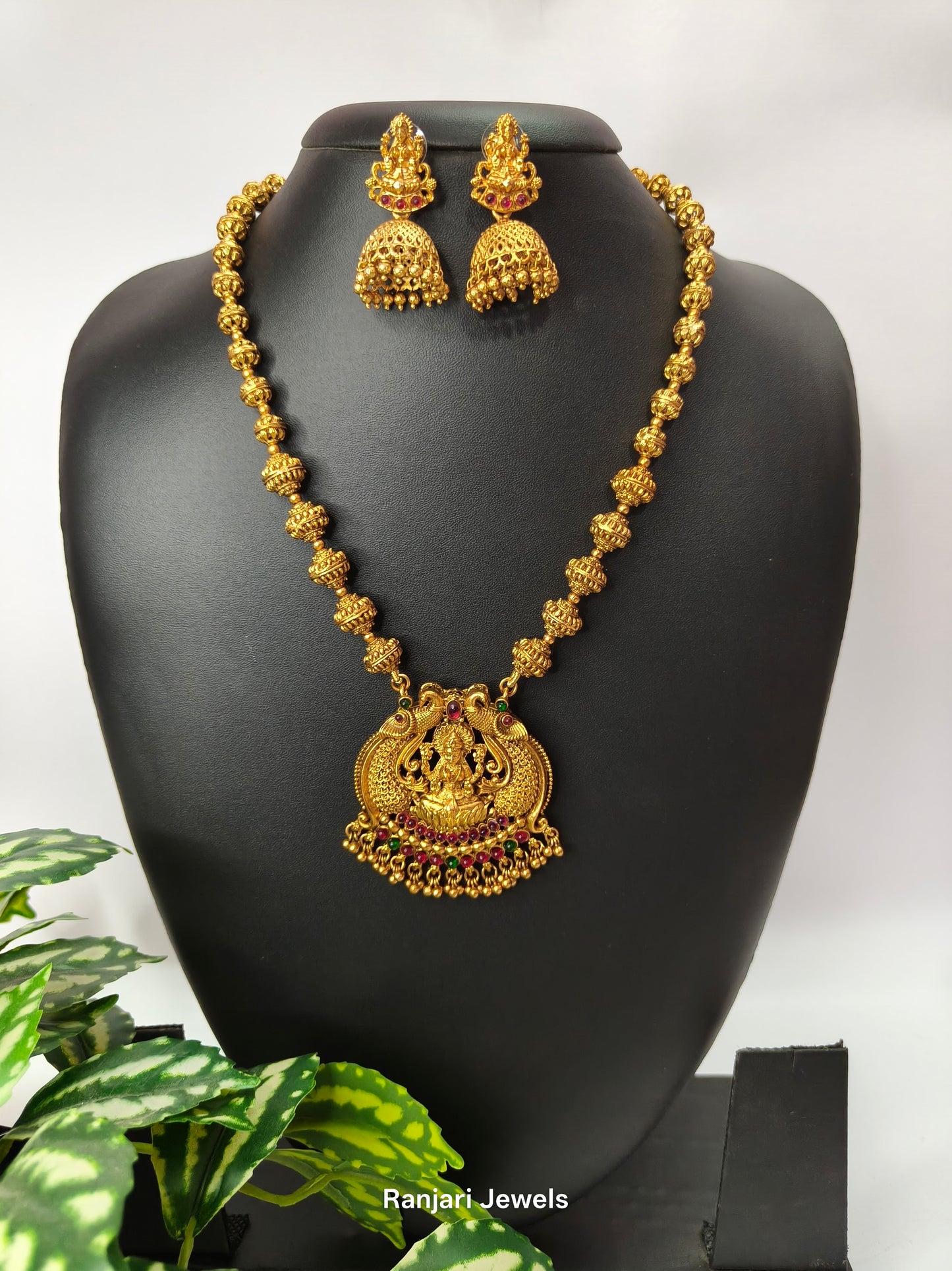 Antique Gold Lakshmi Peacock Haaram