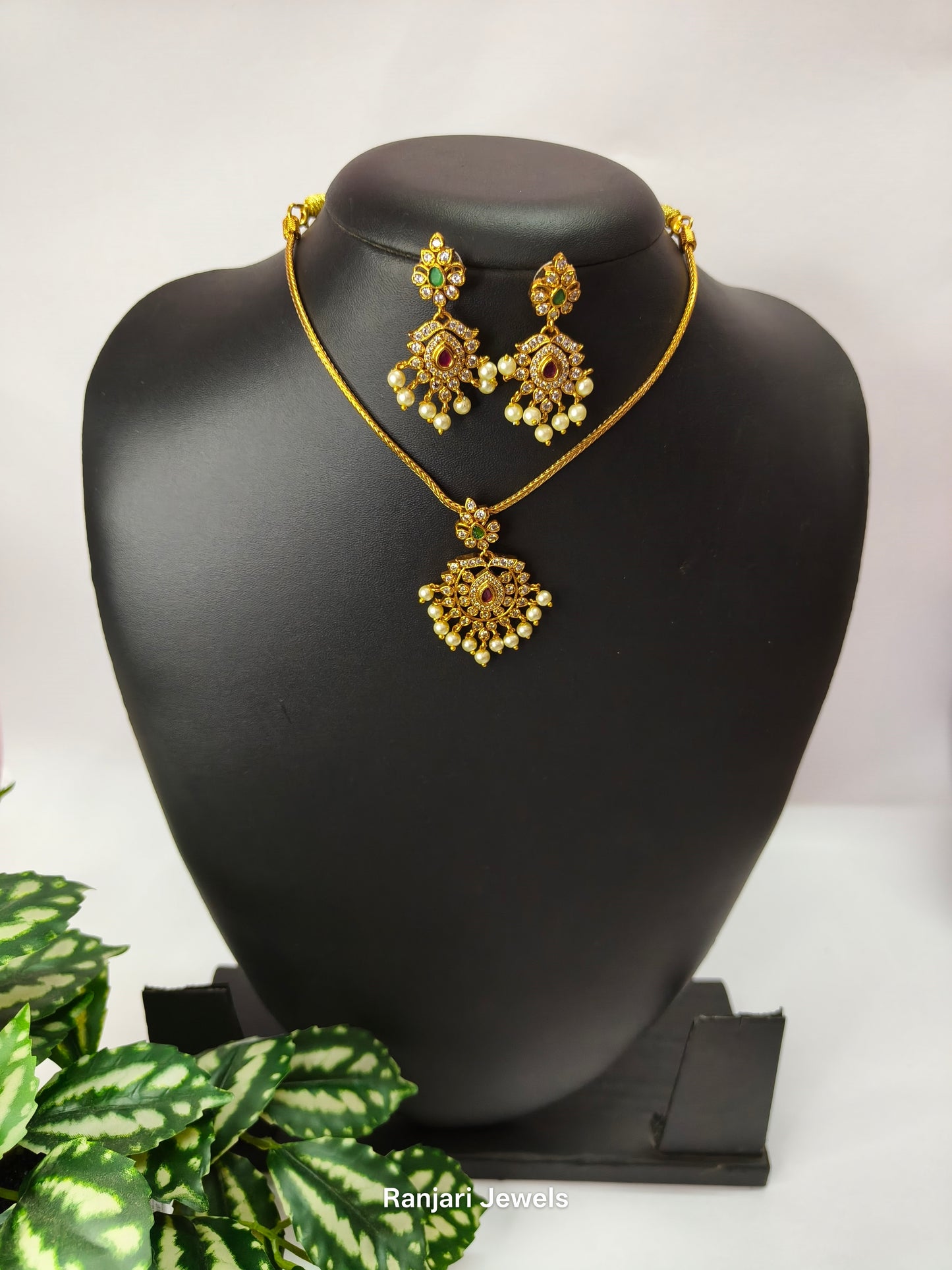 Chandbali Gold-Plated AD Stone Necklace