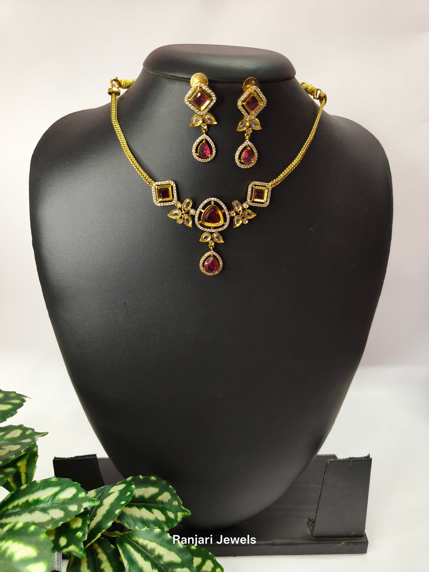 Varnitha - AD microstone Gold plated Neckset