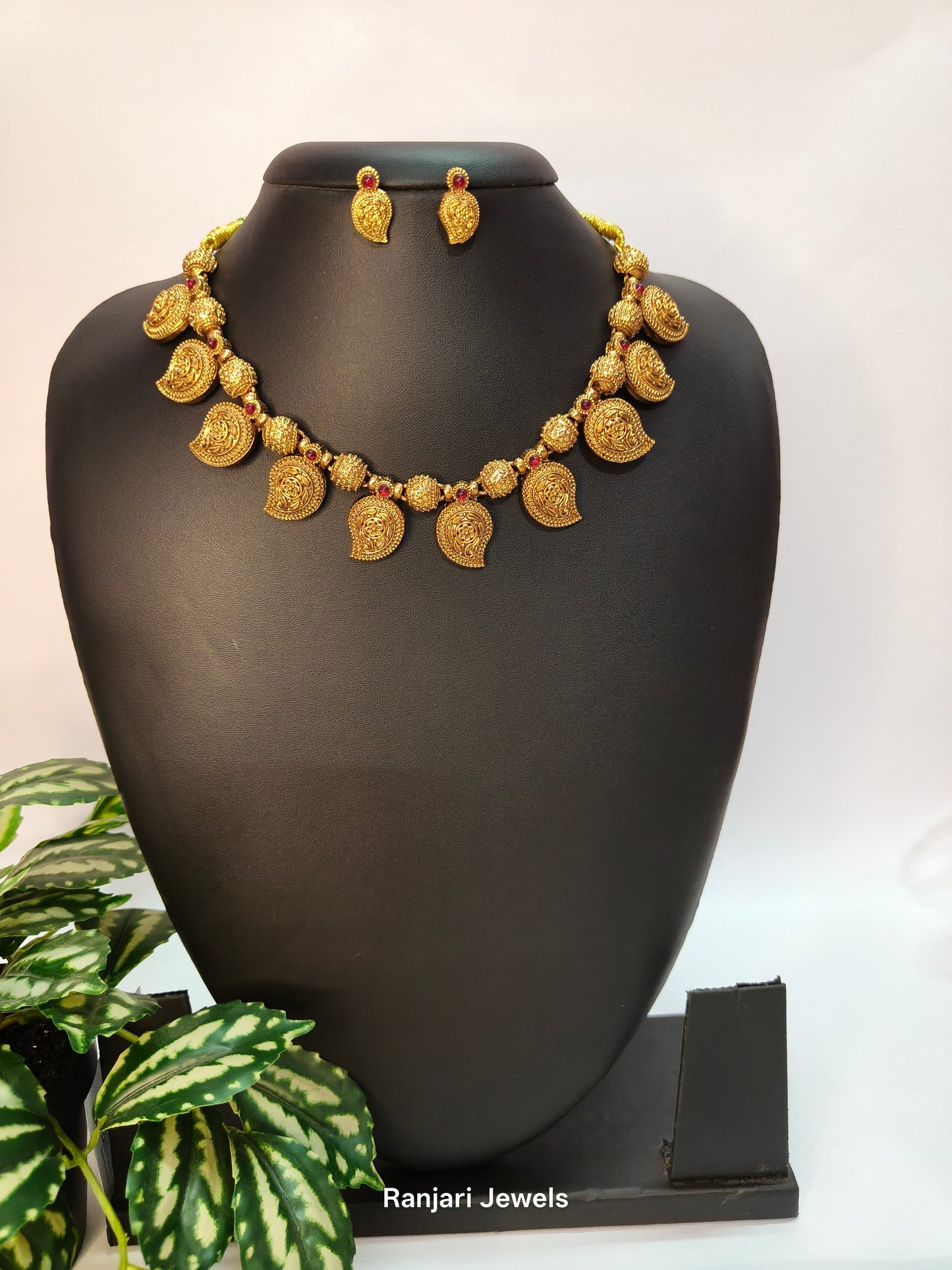 Real Gold Replica Antique Maanga Necklace set