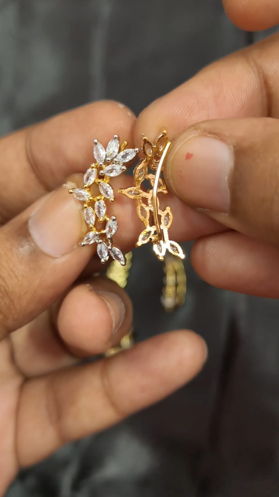 Shweta – Diamond Replica Bluetooth Style CZ Earrings V9