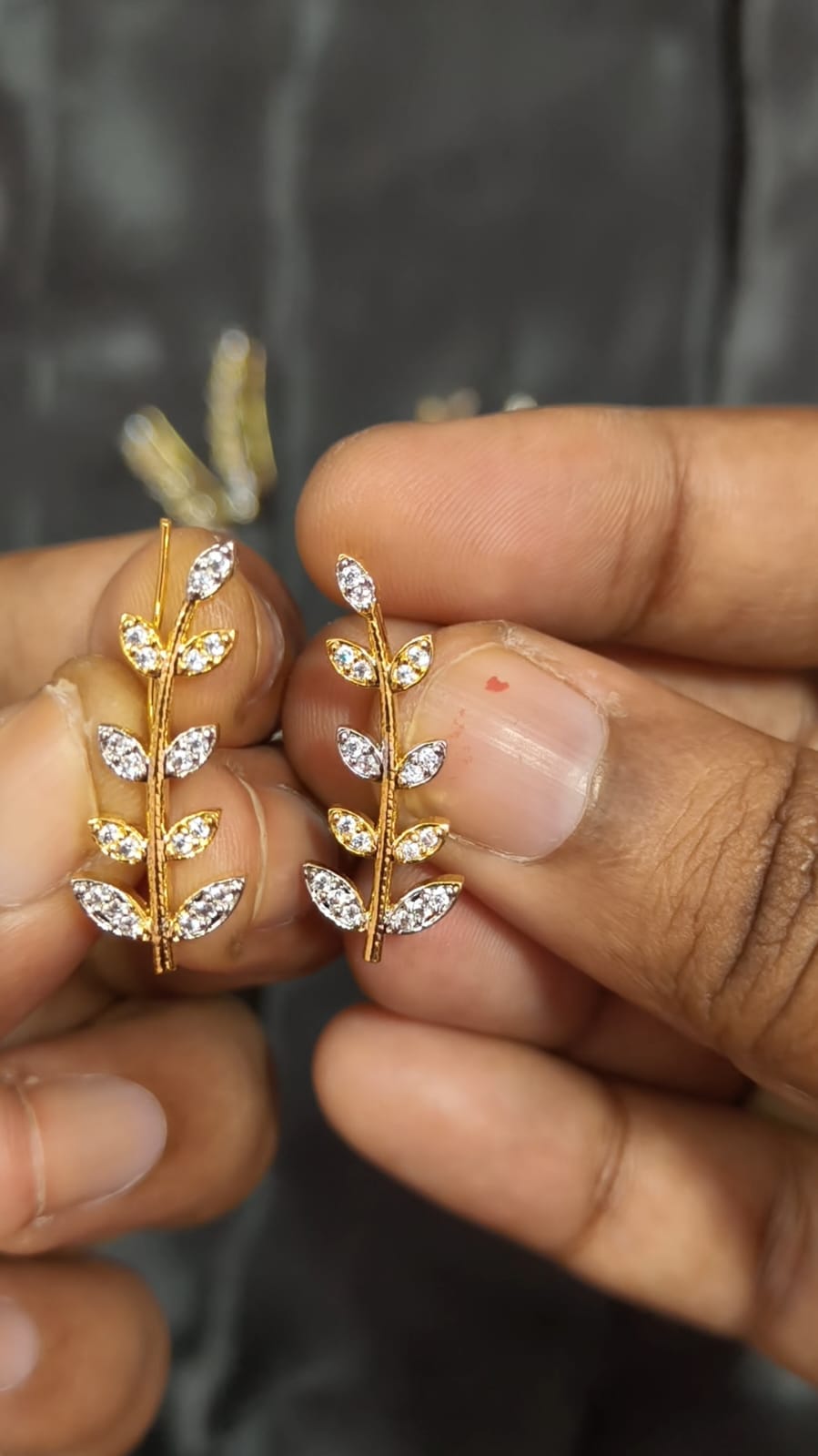 Shweta – Diamond replica Bluetooth Style CZ Earrings V8