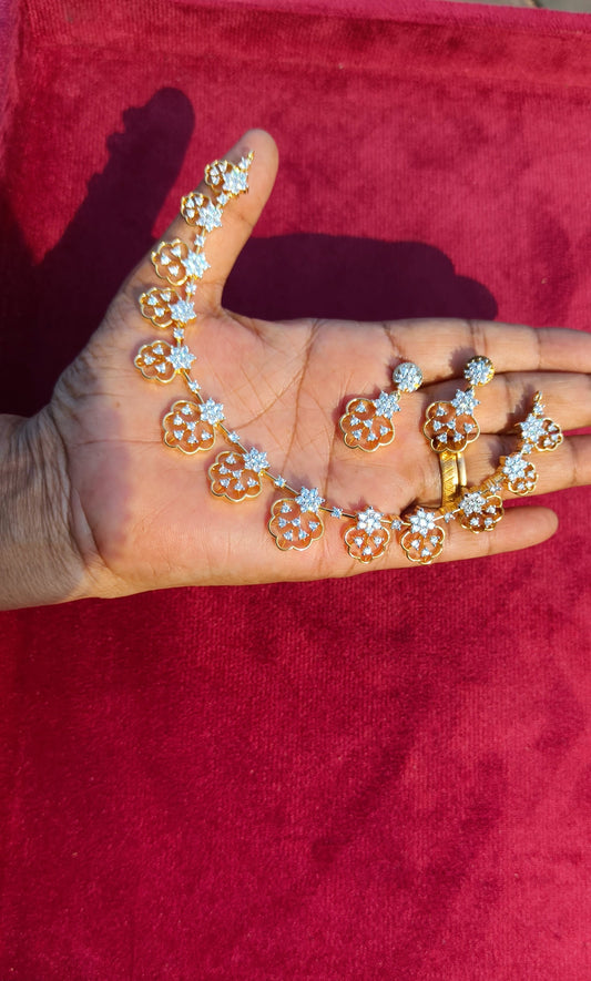 Vanathi V2- Premium Diamond Replica Necklace set