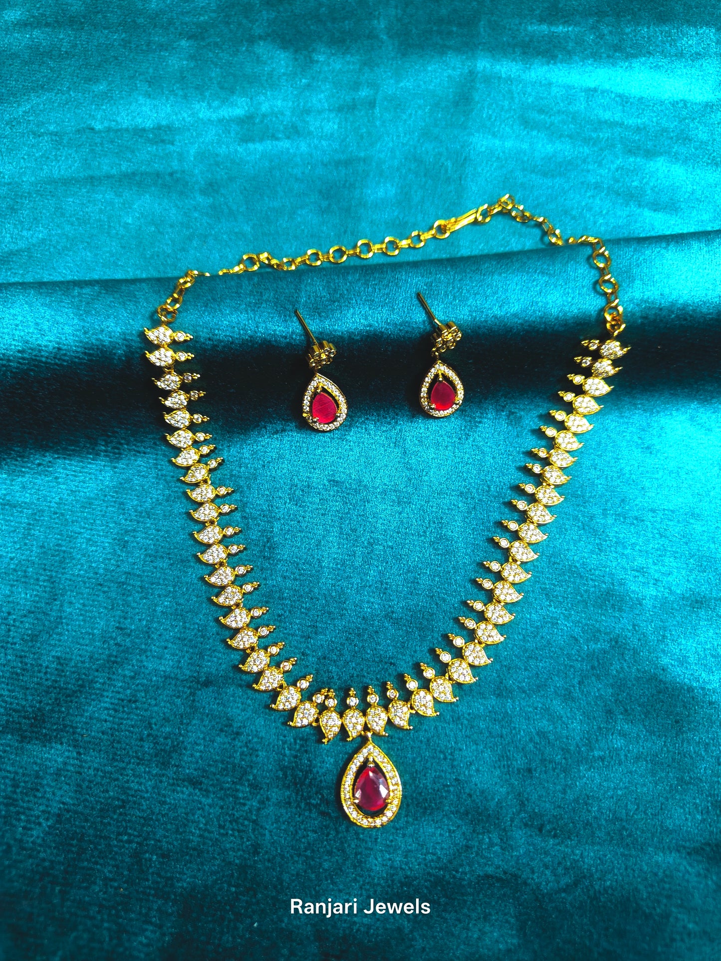 Premium Diamond Replica Necklace set (One year warranty for stones)
