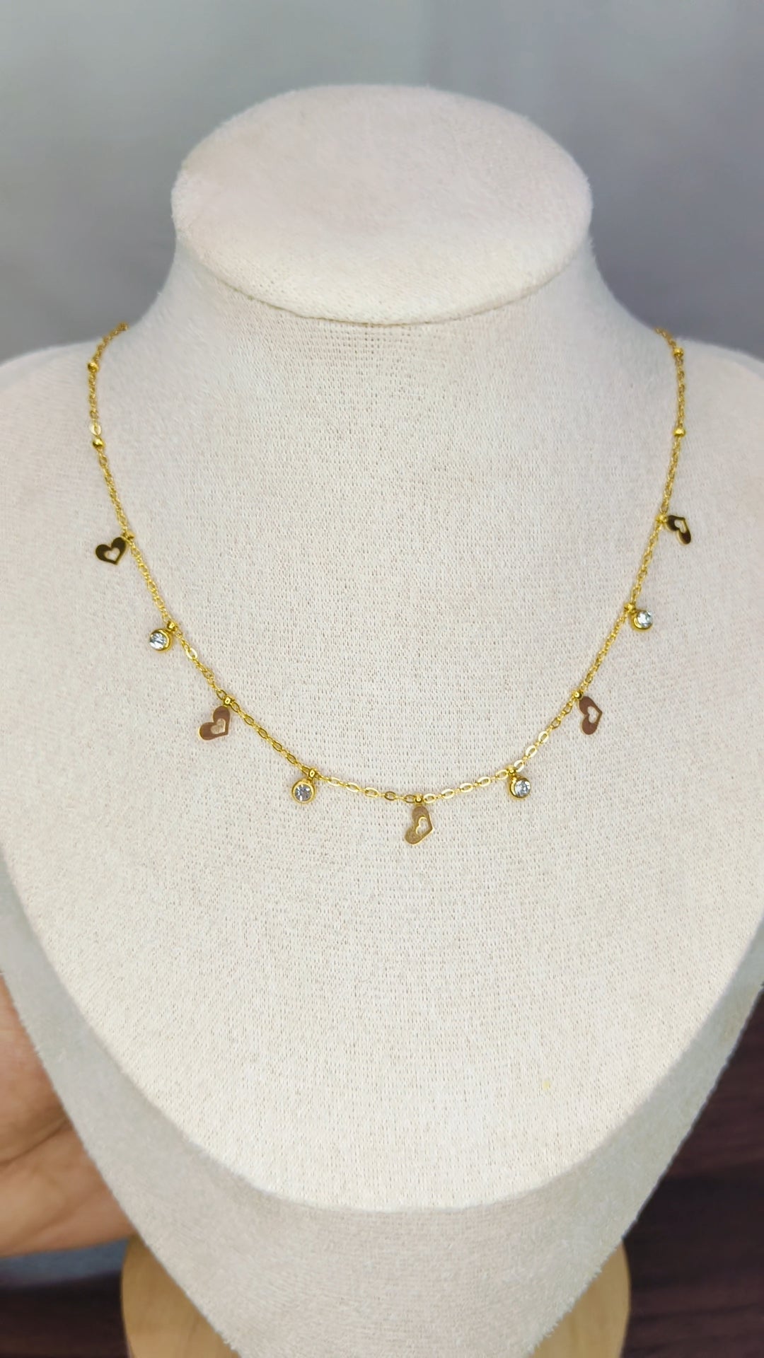Yaazhi - Tiny Heart with AD stone Antitarnish Chain Necklace