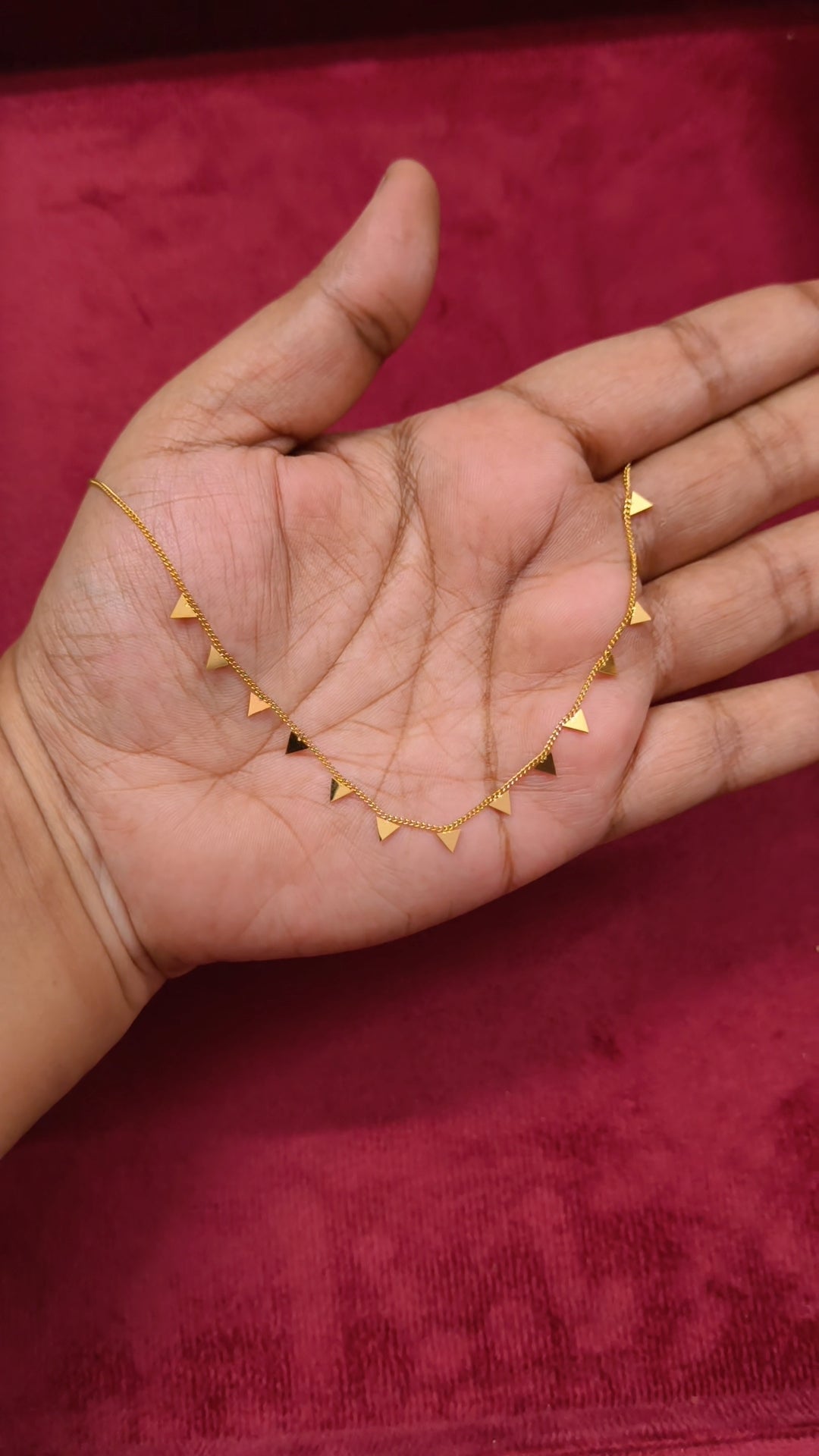 Prema - Triangle Charm Antitarnish Chain Necklace