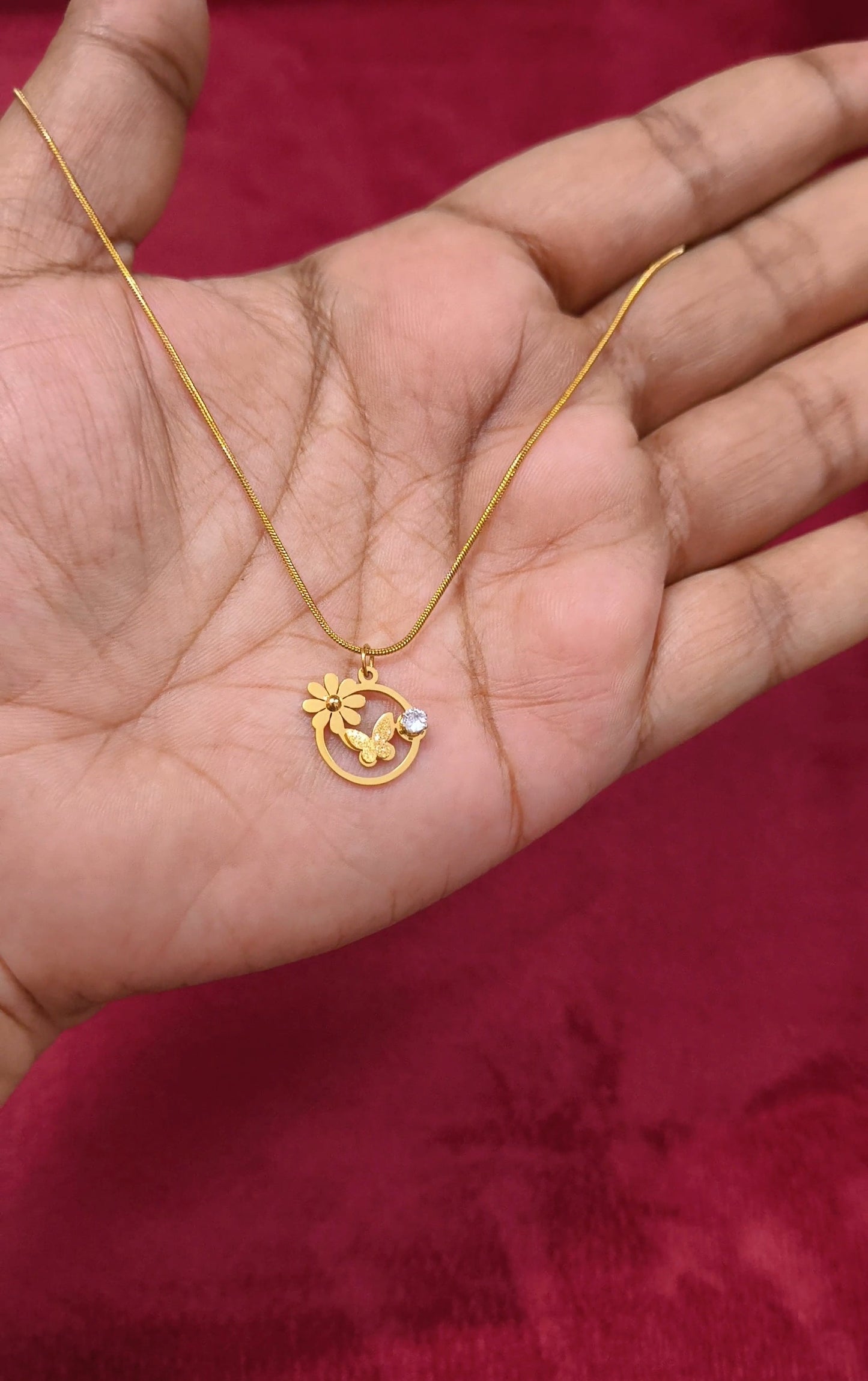 Prema - Floral Butterfly Antitarnish Chain