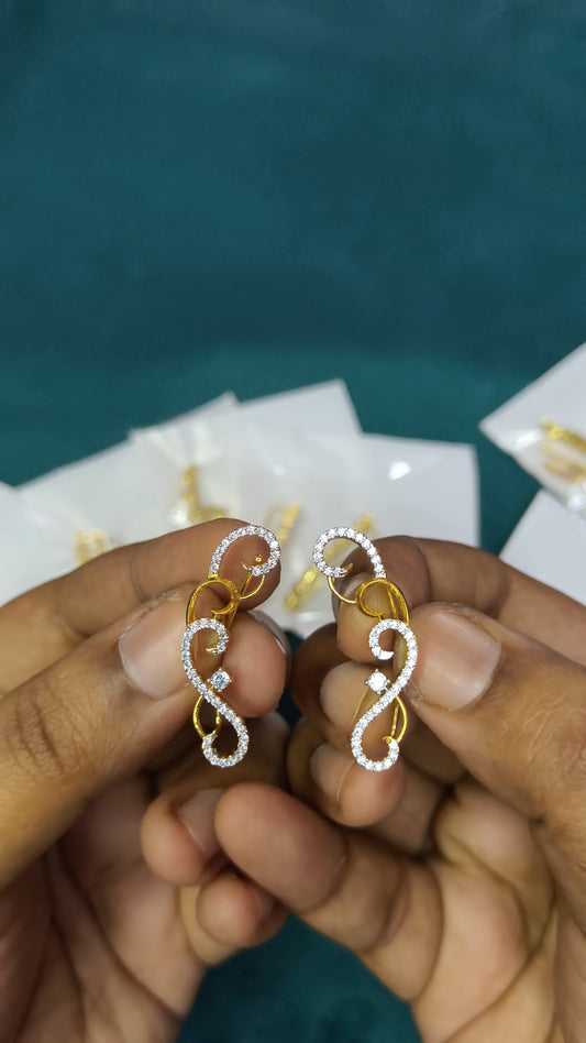 Shweta – Diamond Replica Bluetooth Style CZ Earrings V26