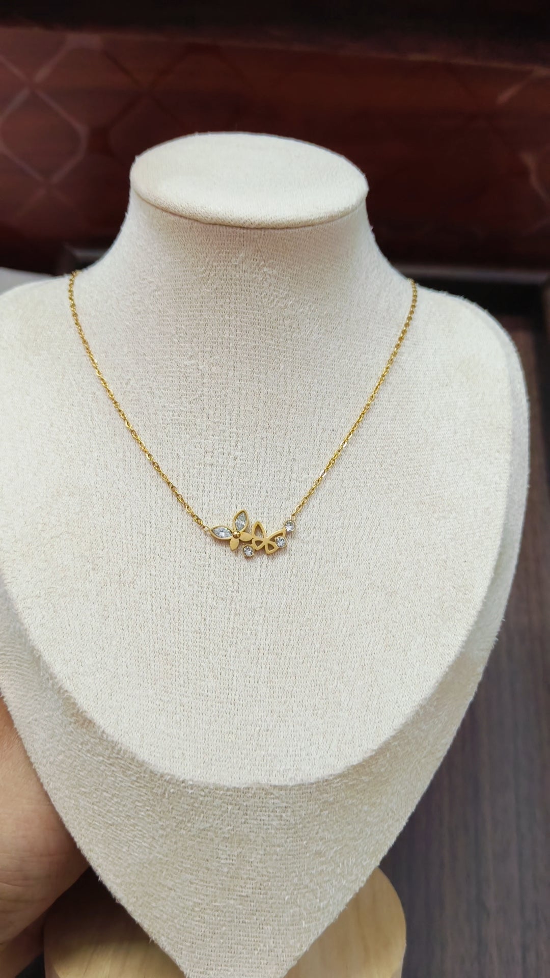 Prema - AD Butterfly pendant Antitarnish Chain
