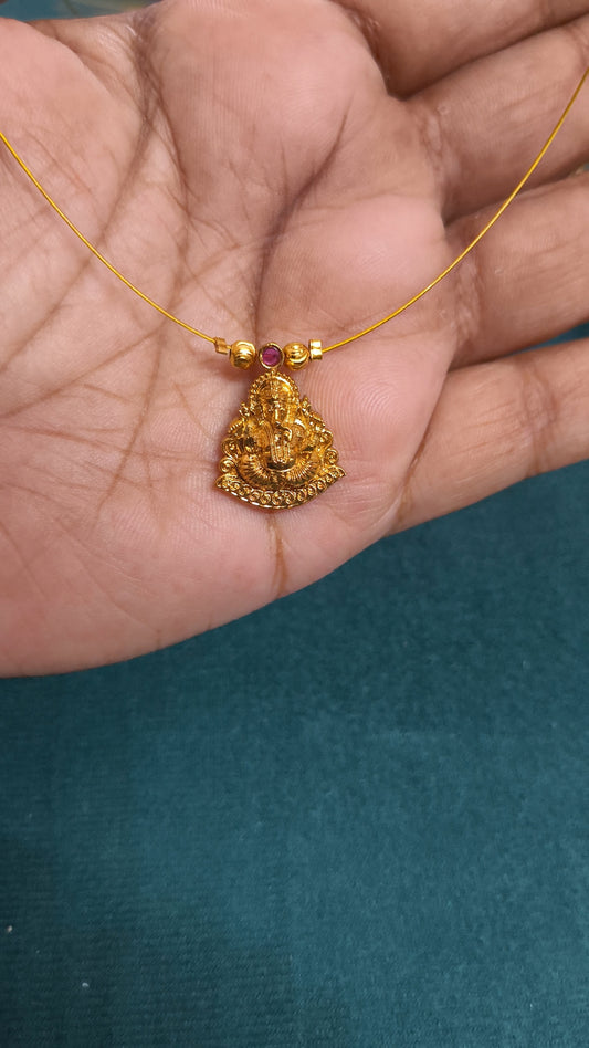 Vinayaka Invisible Necklace (Ruby)