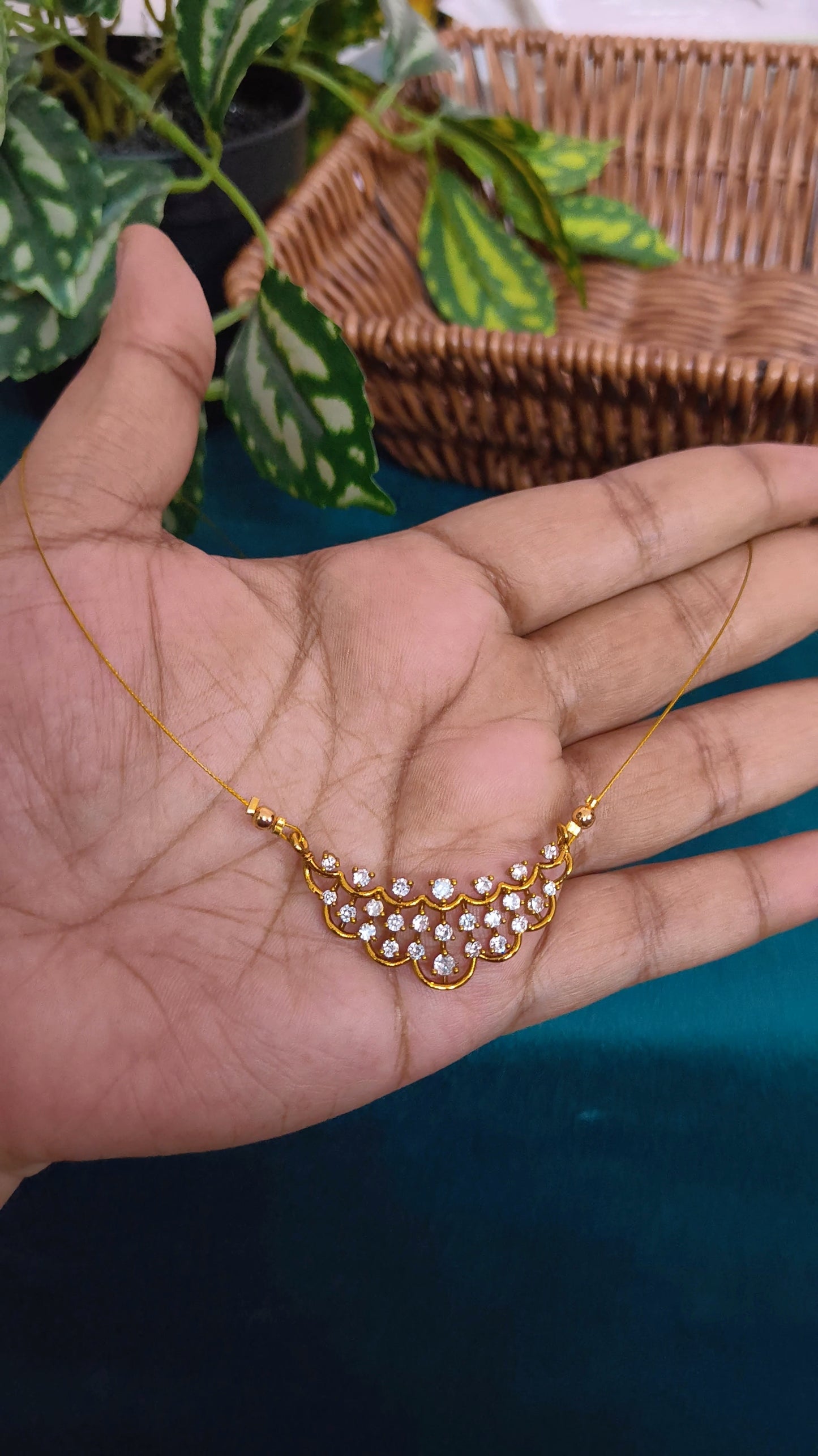 Chandrika Sparkle Invisible Chain Necklace