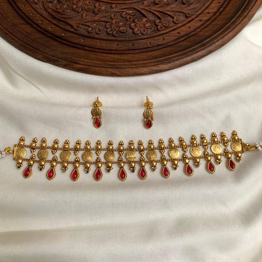 Aadhira - Two Layer Premium Temple Choker Set