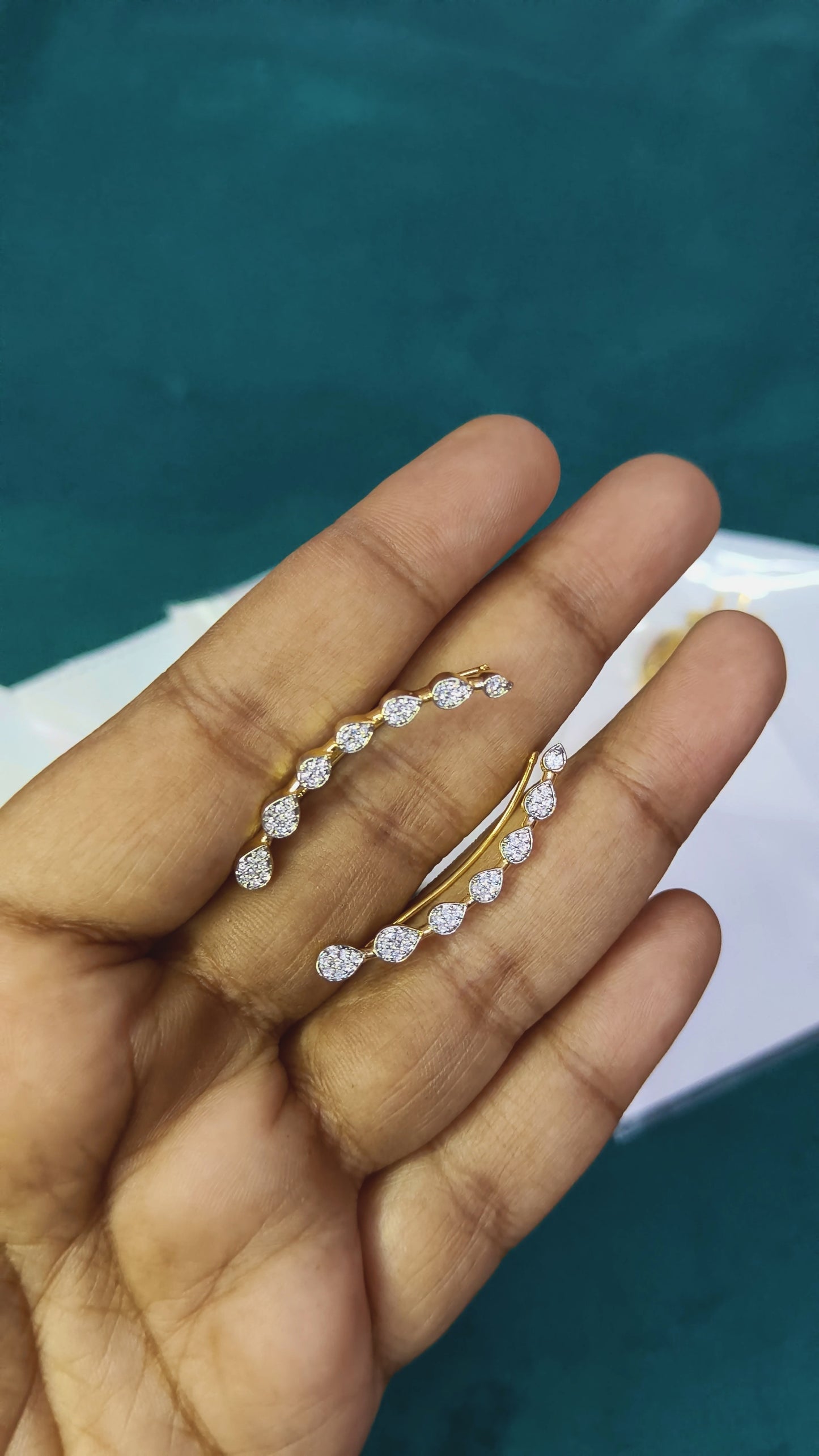 Shweta – Diamond Replica Bluetooth Style CZ Earrings V24