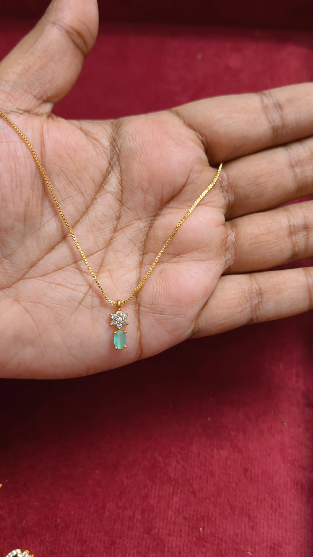 Antitarnish adjustable chain with AD pendant V16