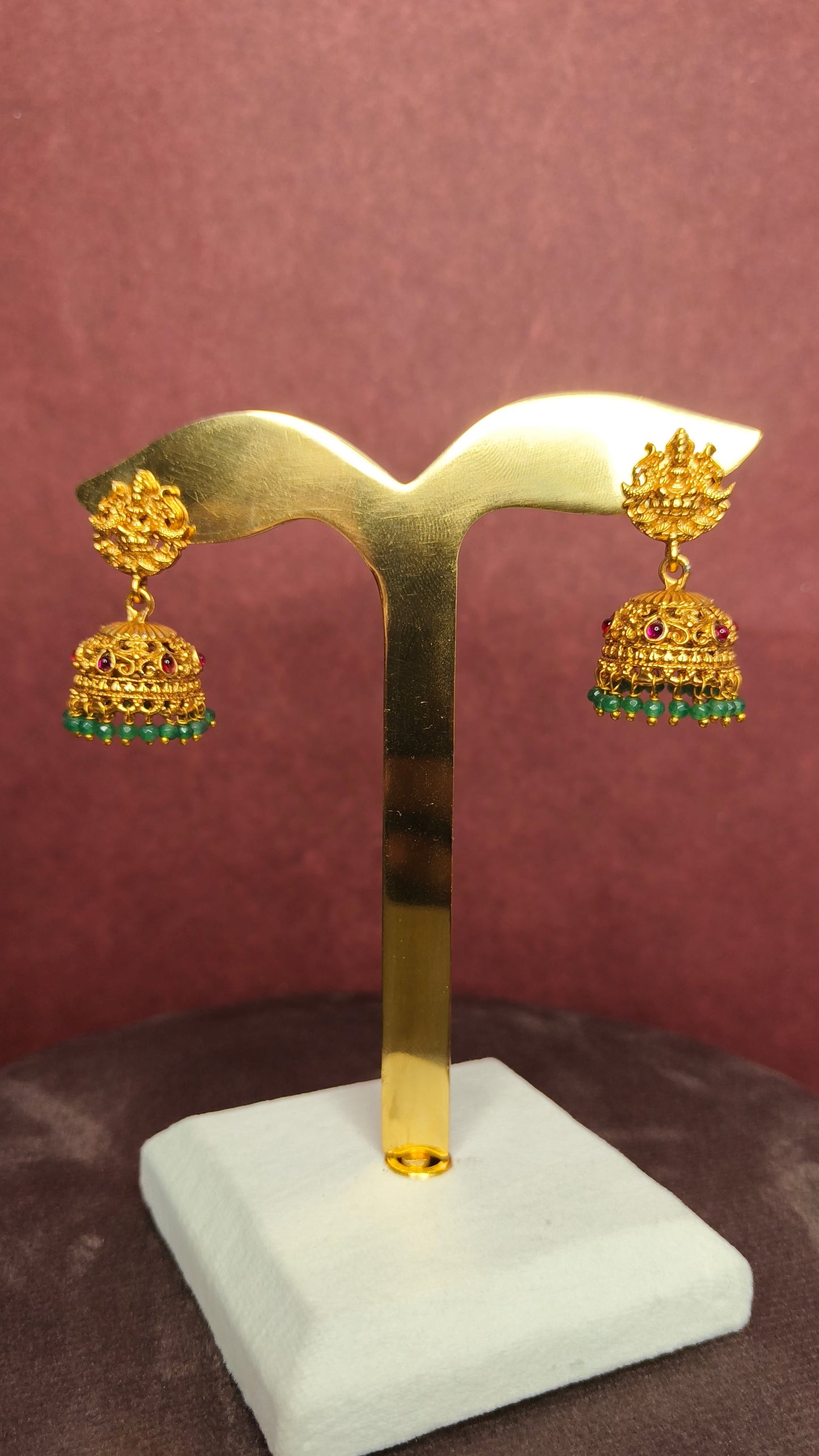 Devagi - Lakshmi Temple golden beads haram set