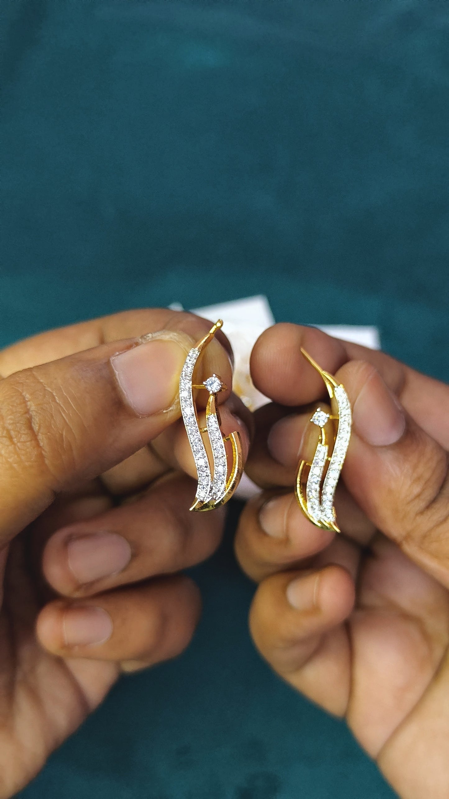 Shweta – Diamond Replica Bluetooth Style CZ Earrings V28