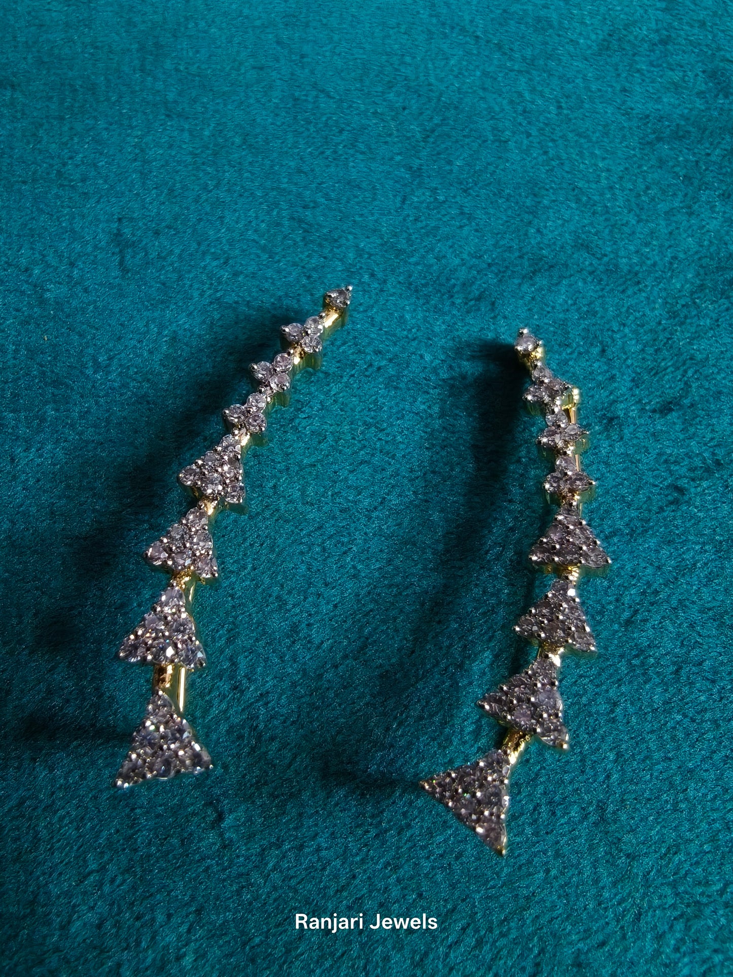 Shweta – Diamond Replica Bluetooth Style CZ Earrings V19