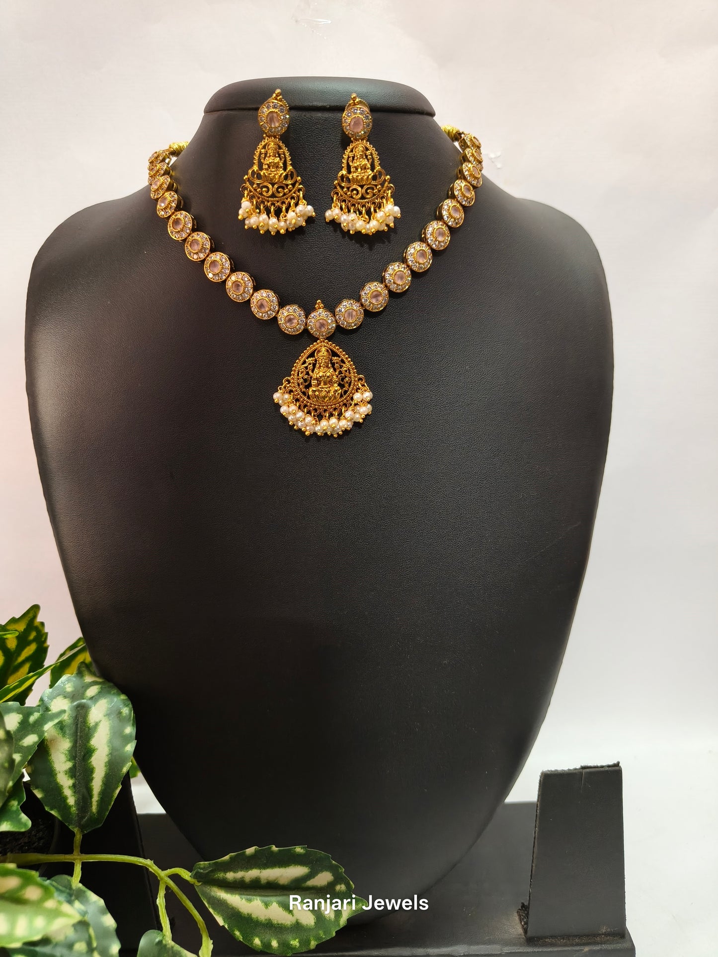 Oviya - AD Lakshmi Temple Necklace Set