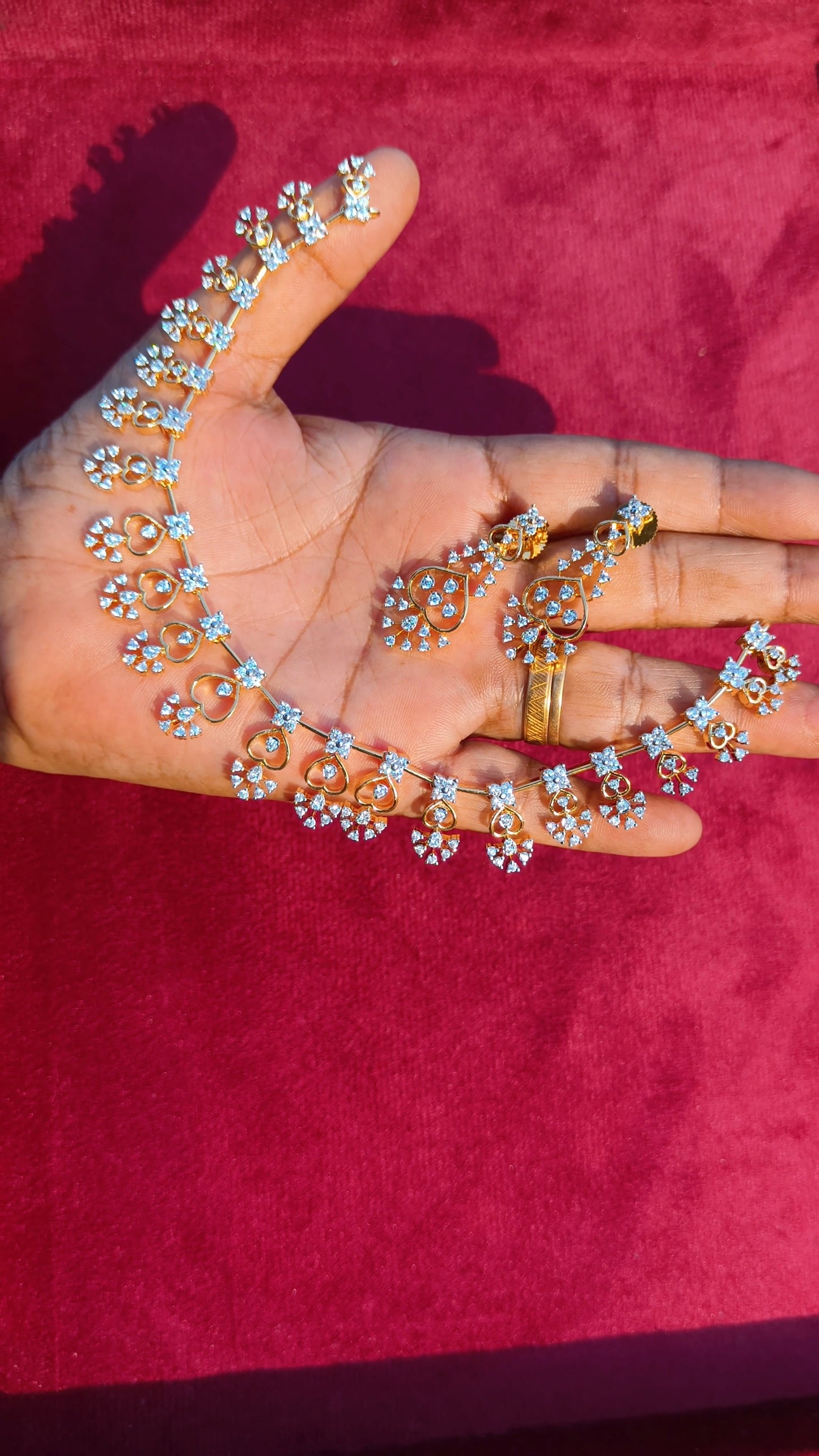 Vanathi V3- Premium Diamond Replica Necklace set