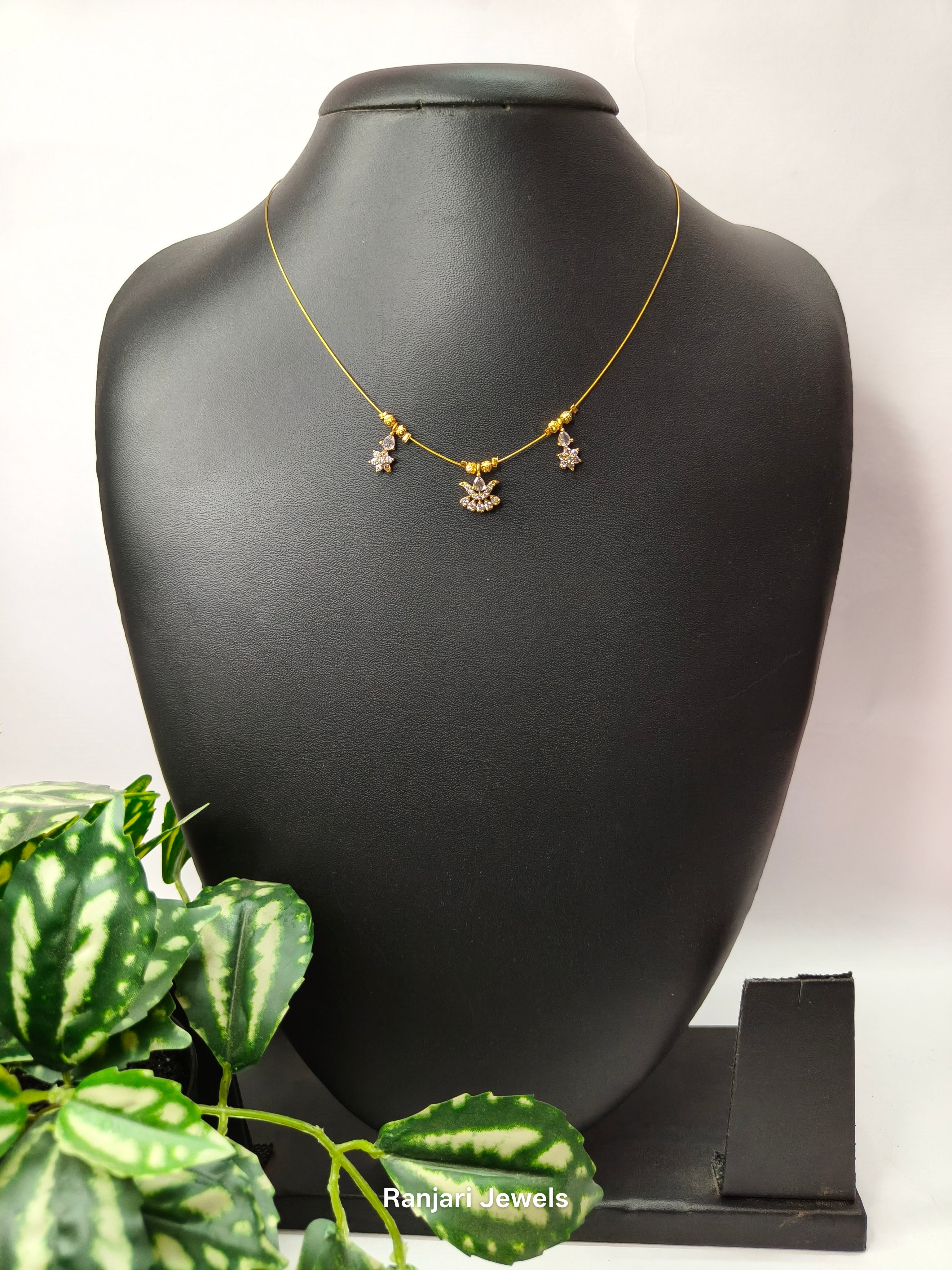Triple AD Invisible Chain Necklace – Ranjari Jewels