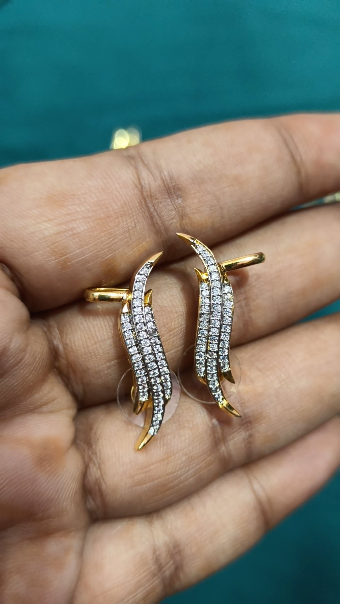 Mythra – Diamond Replica Bluetooth Style CZ Earrings V1