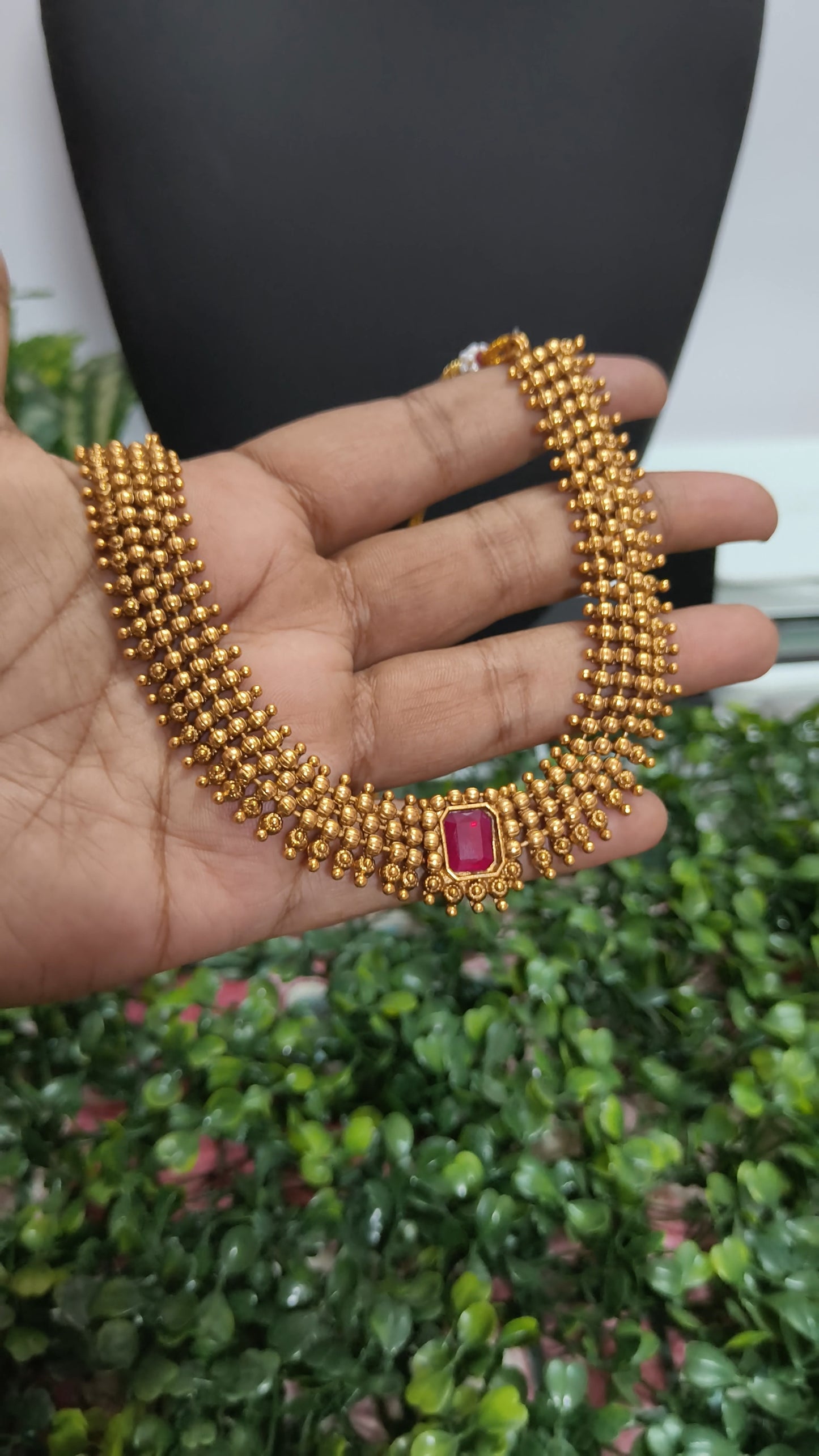 Rambai- Non idol Gold replica Necklace set