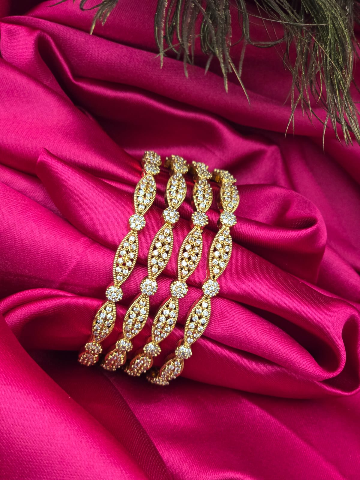 Vanathi - Diamond replica Bangle (Set of 4)
