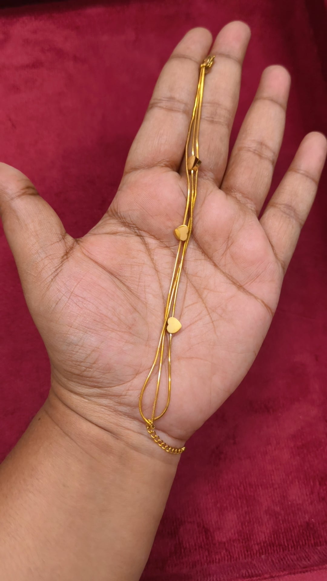 Iyal - Heart Antitarnish 3 Layer chain bracelet