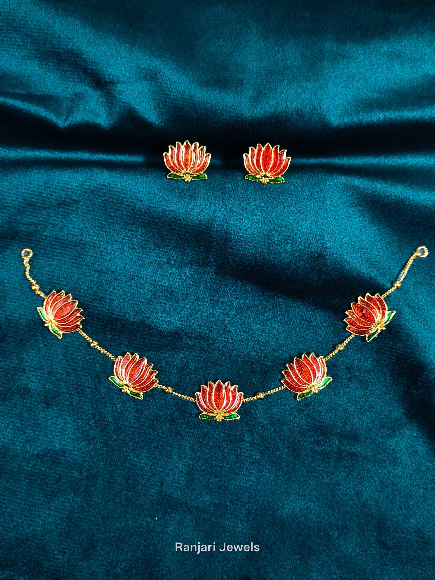 Manju warrier inspired Lotus Necklace