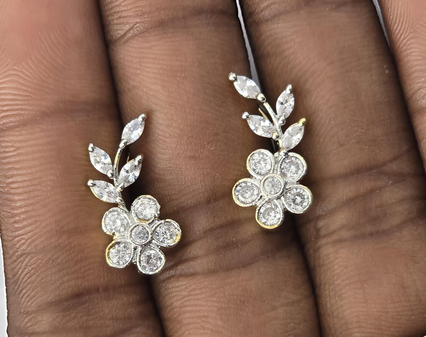 Shweta – Floral Bluetooth Style CZ Earrings V5
