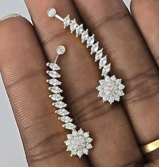 Shweta – Floral Bluetooth Style CZ Earrings V3