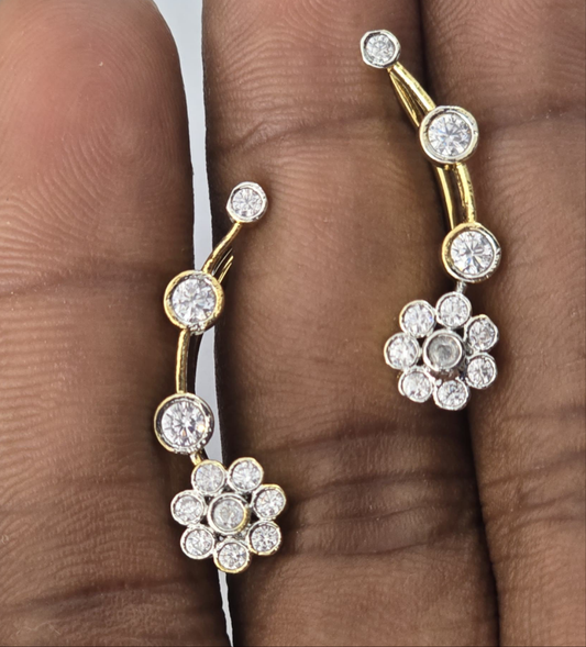 Shweta – Floral Bluetooth Style CZ Earrings V2