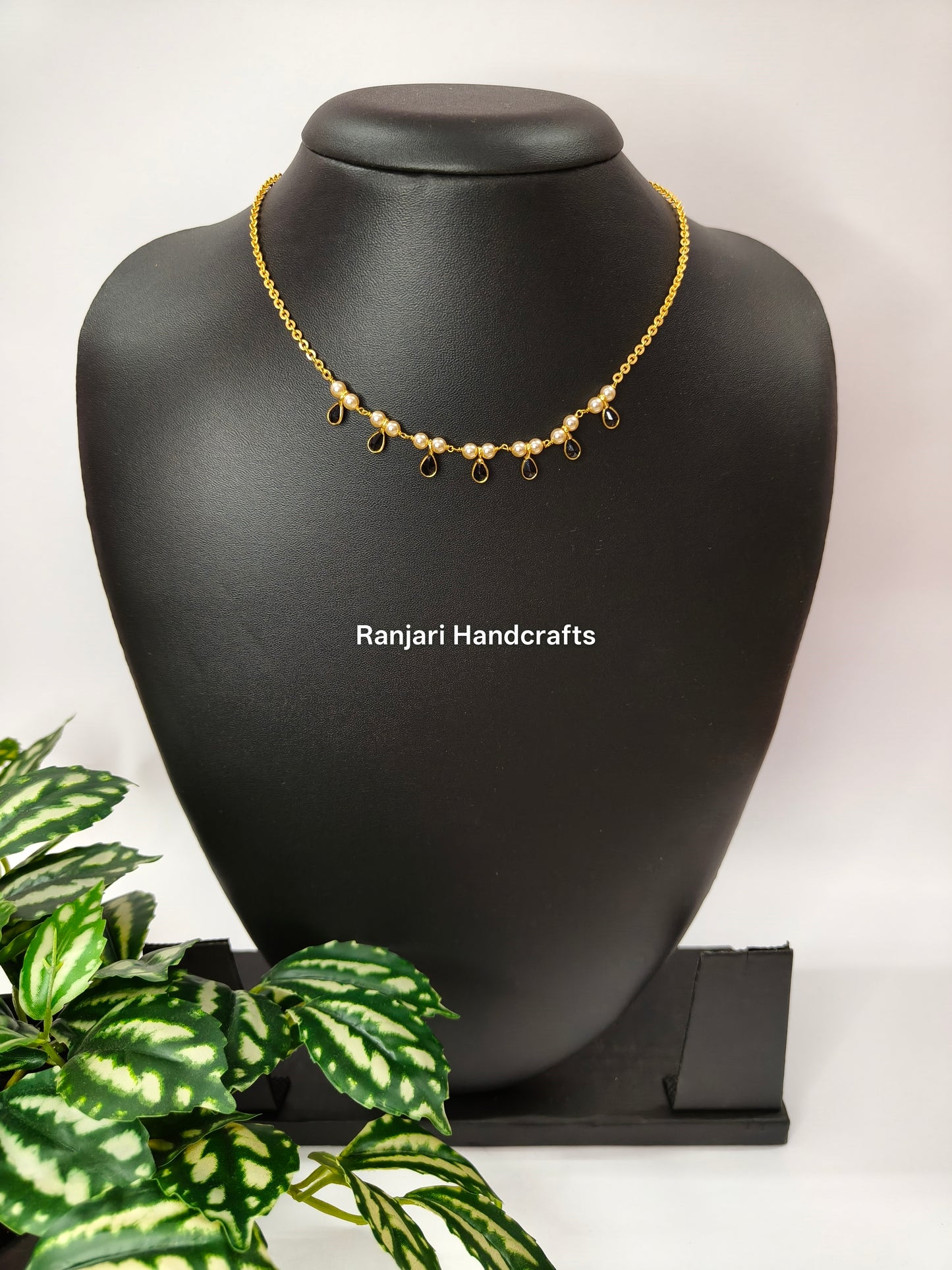 Handmade Polki Drops necklace