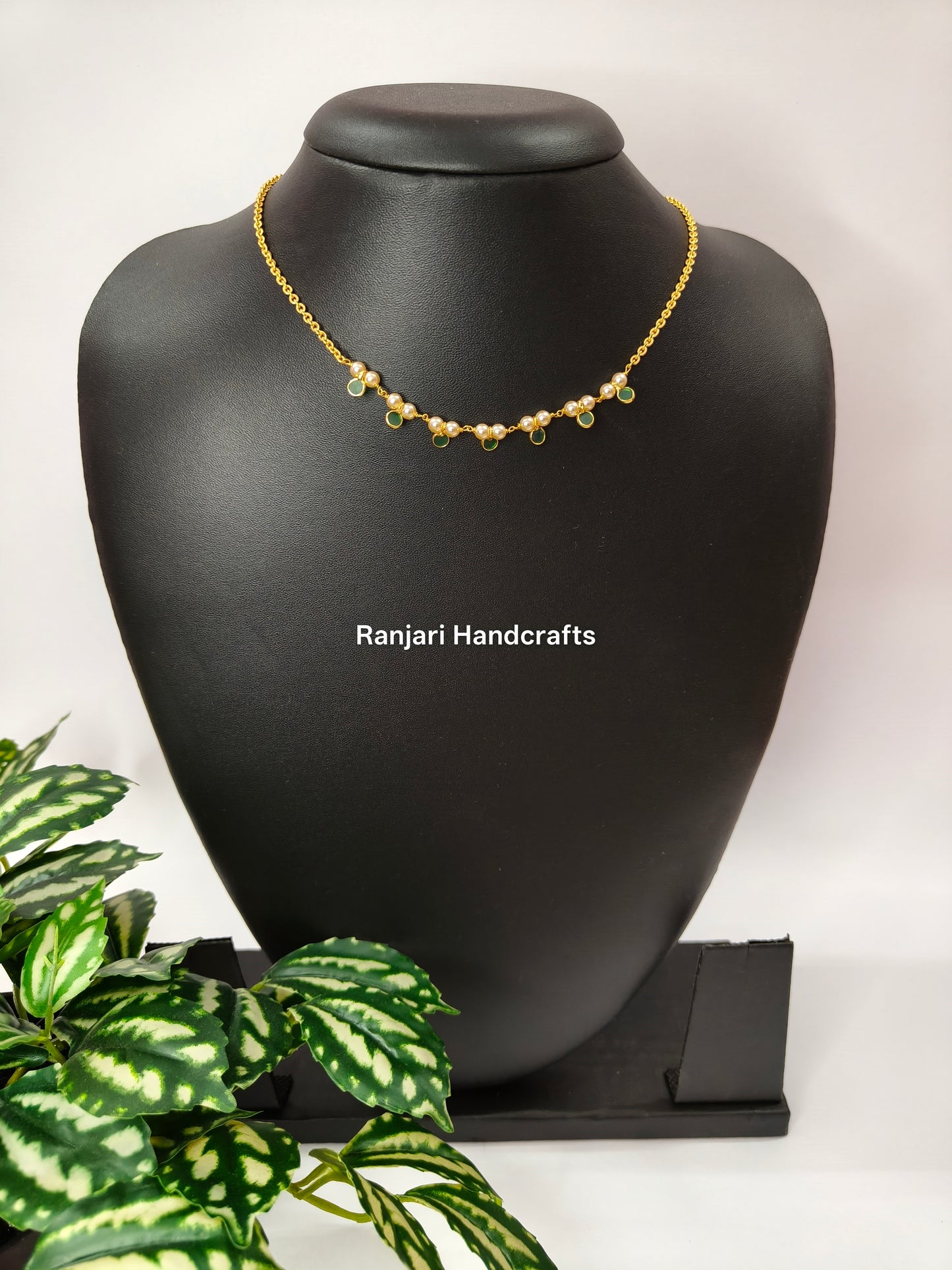 Handmade Polki Drops necklace