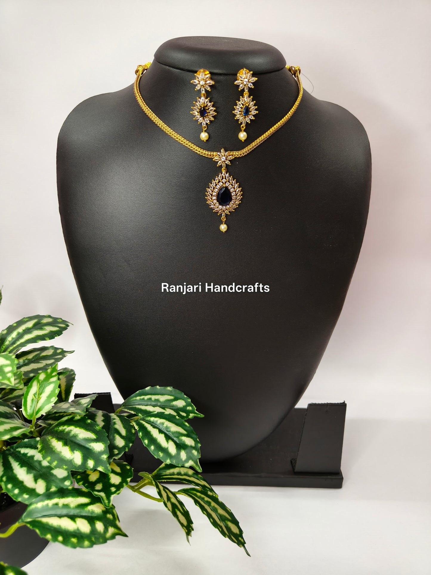 American Diamond Drop Flower Attigai