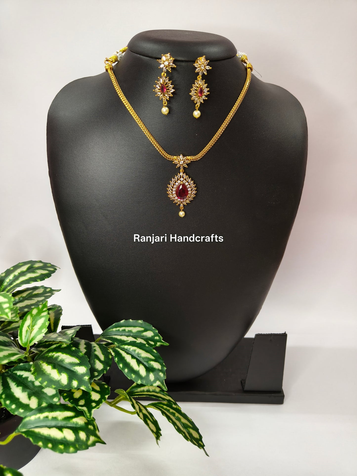 American Diamond Drop Flower Attigai