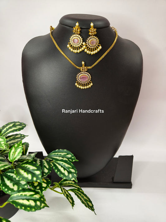 Oval shape Flower Attigai - Light Pink