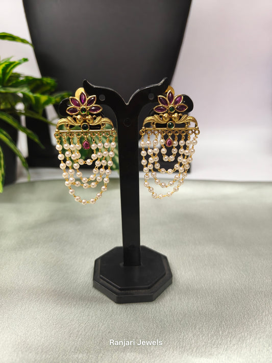 Mohana – Lotus Pearl Layered Earrings