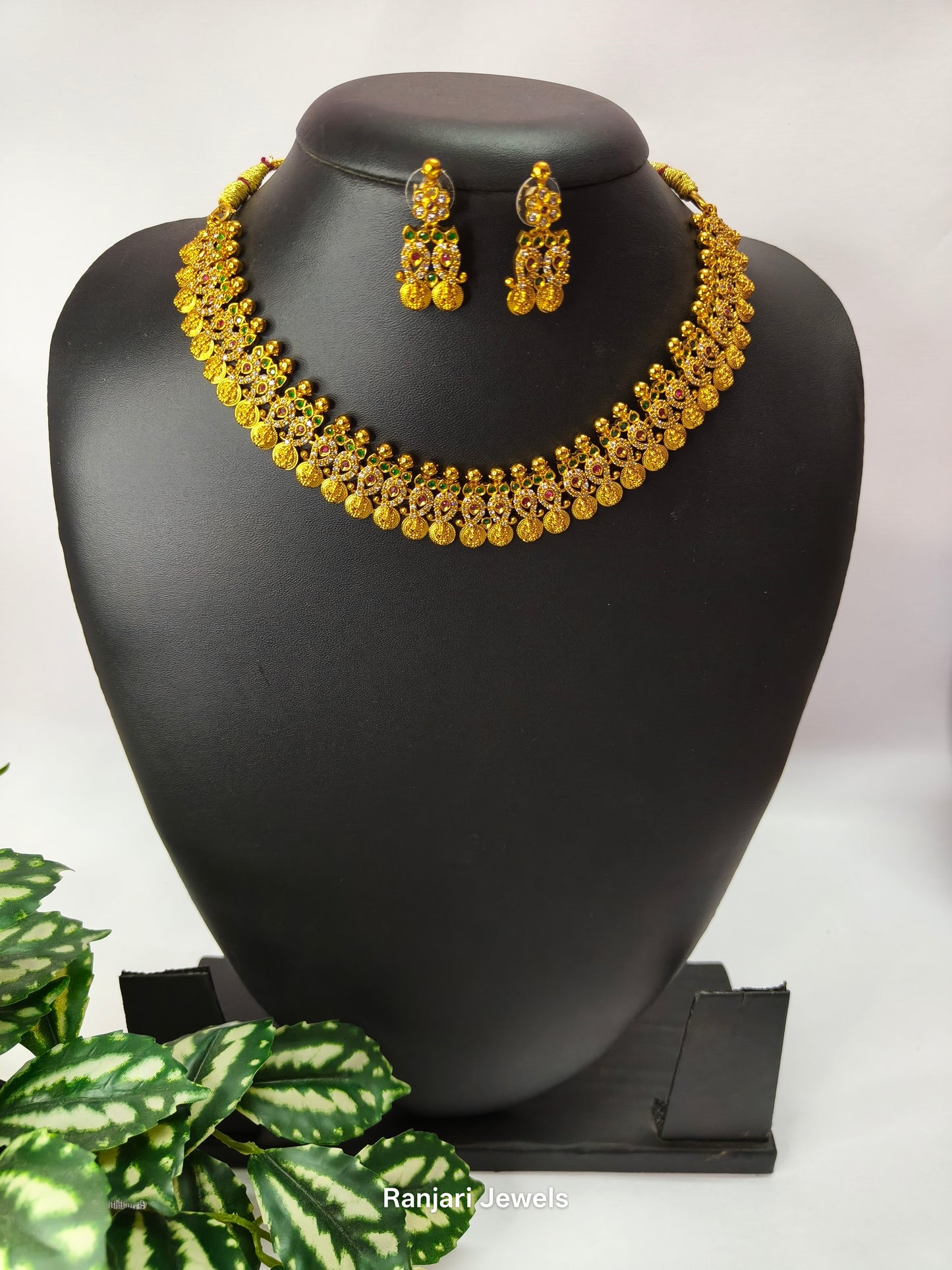 Gold Replica Manga Kaasu Mala Short Neckset