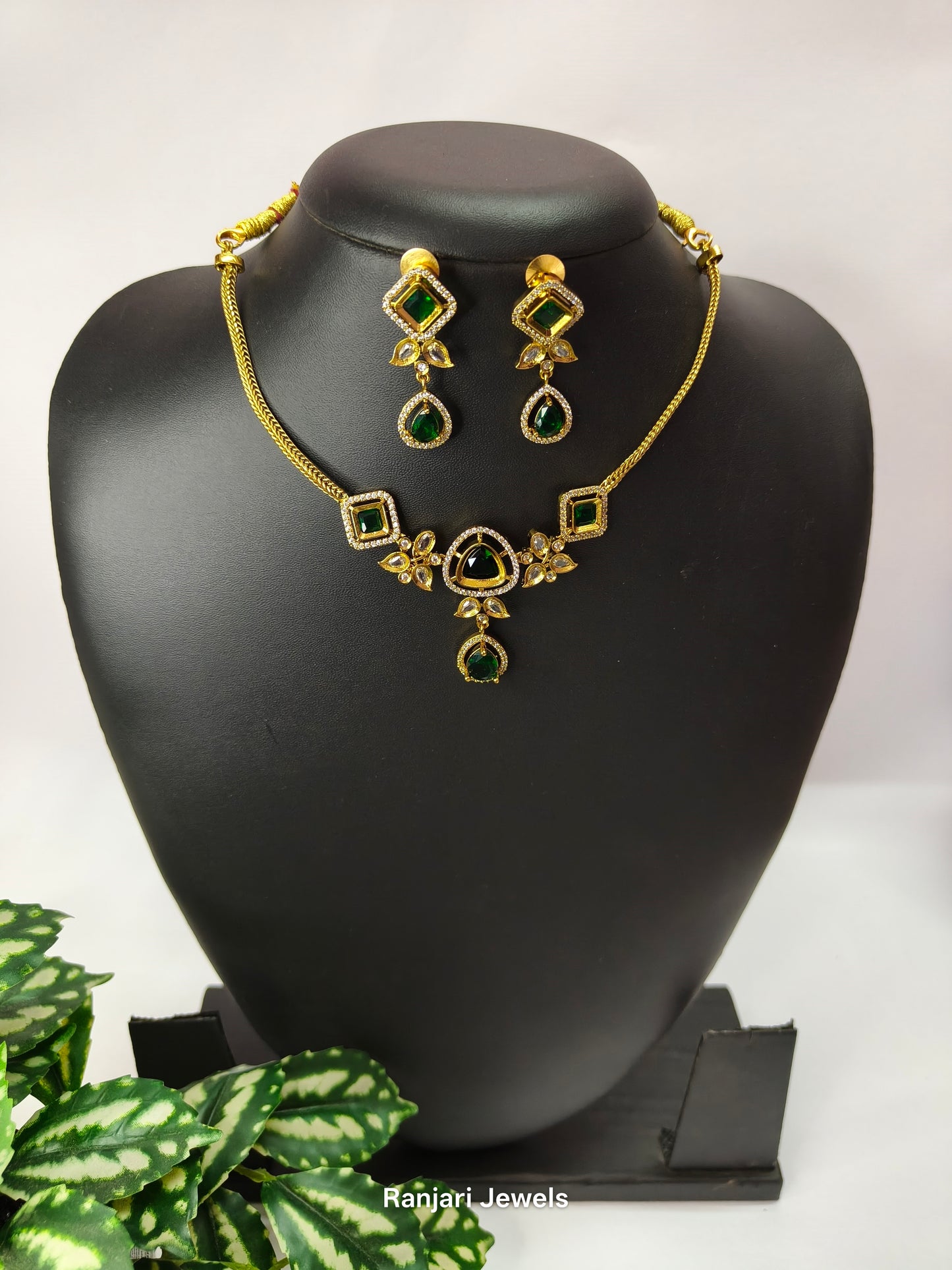 Varnitha - AD microstone Gold plated Neckset