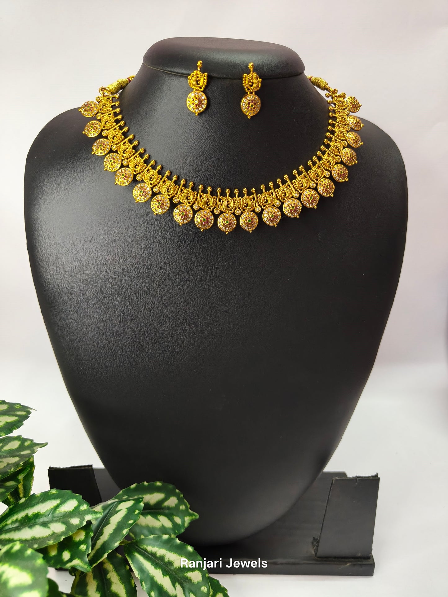 Vaibhavi – Temple Coin Necklace Set V2