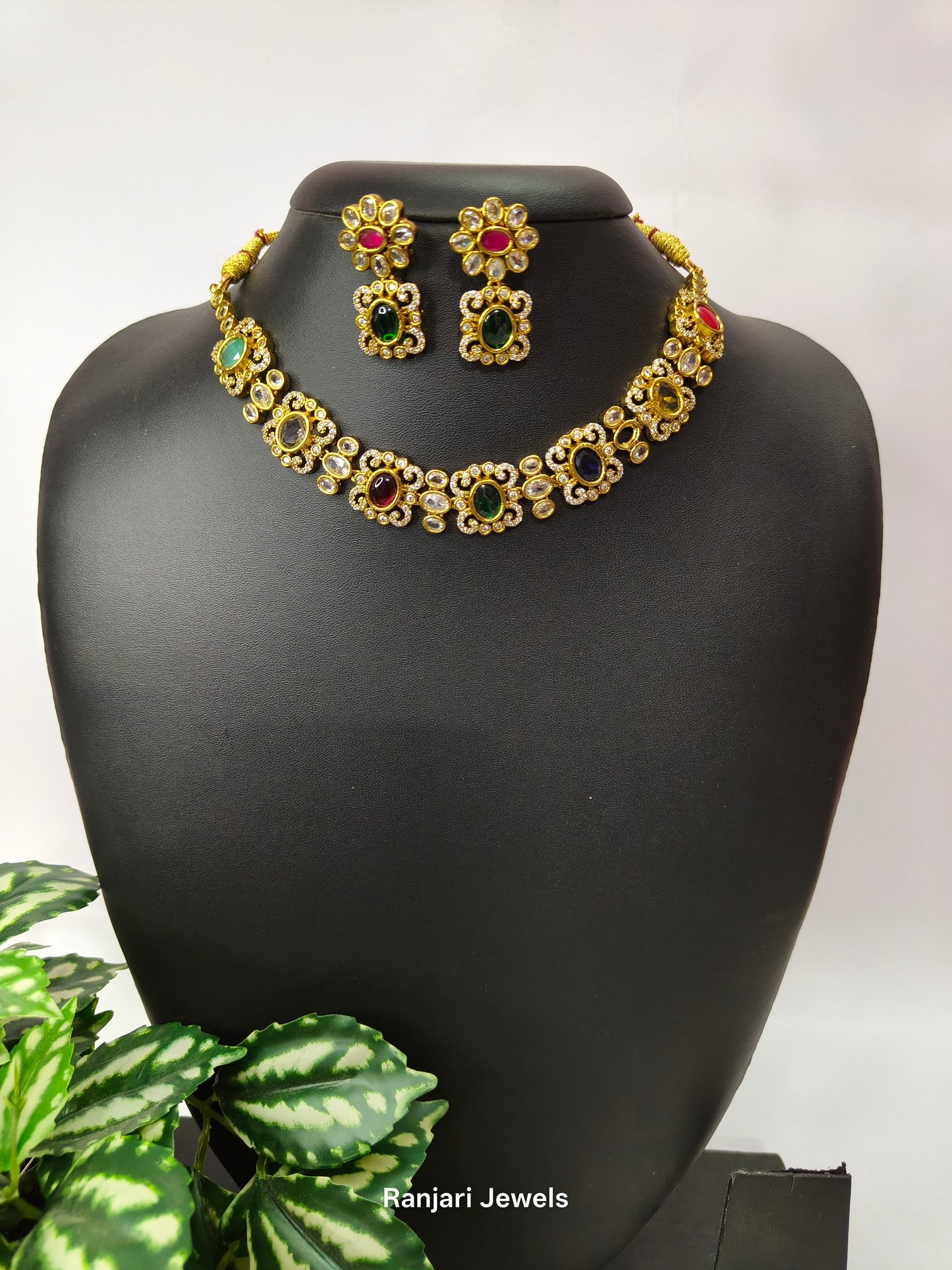 Varunika Multi-Color AD Stone Choker Set