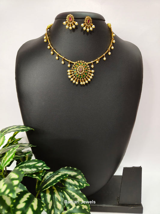 Actress Aditi Shankar inspired Chandrika Pearl Floral Hasli