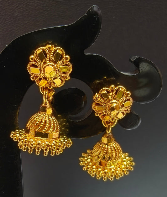 Kalyani – Traditional Gold Replica Impon Jhumka | 6 Months Warranty Included