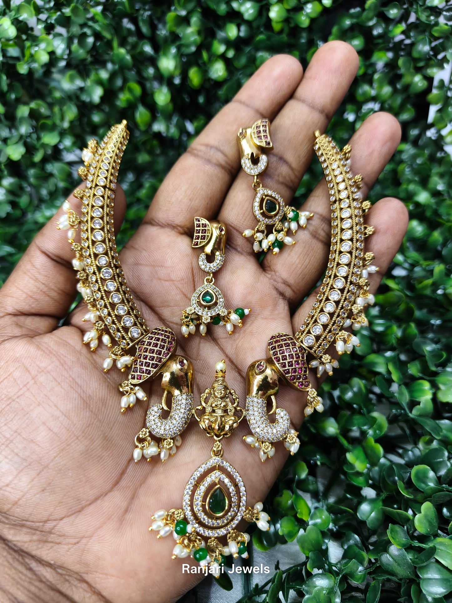 Gajalakshmi - Temple Necklace Set V2