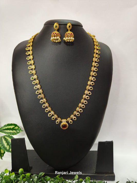 Tilottama – Thilagam Motif Long Necklace Set