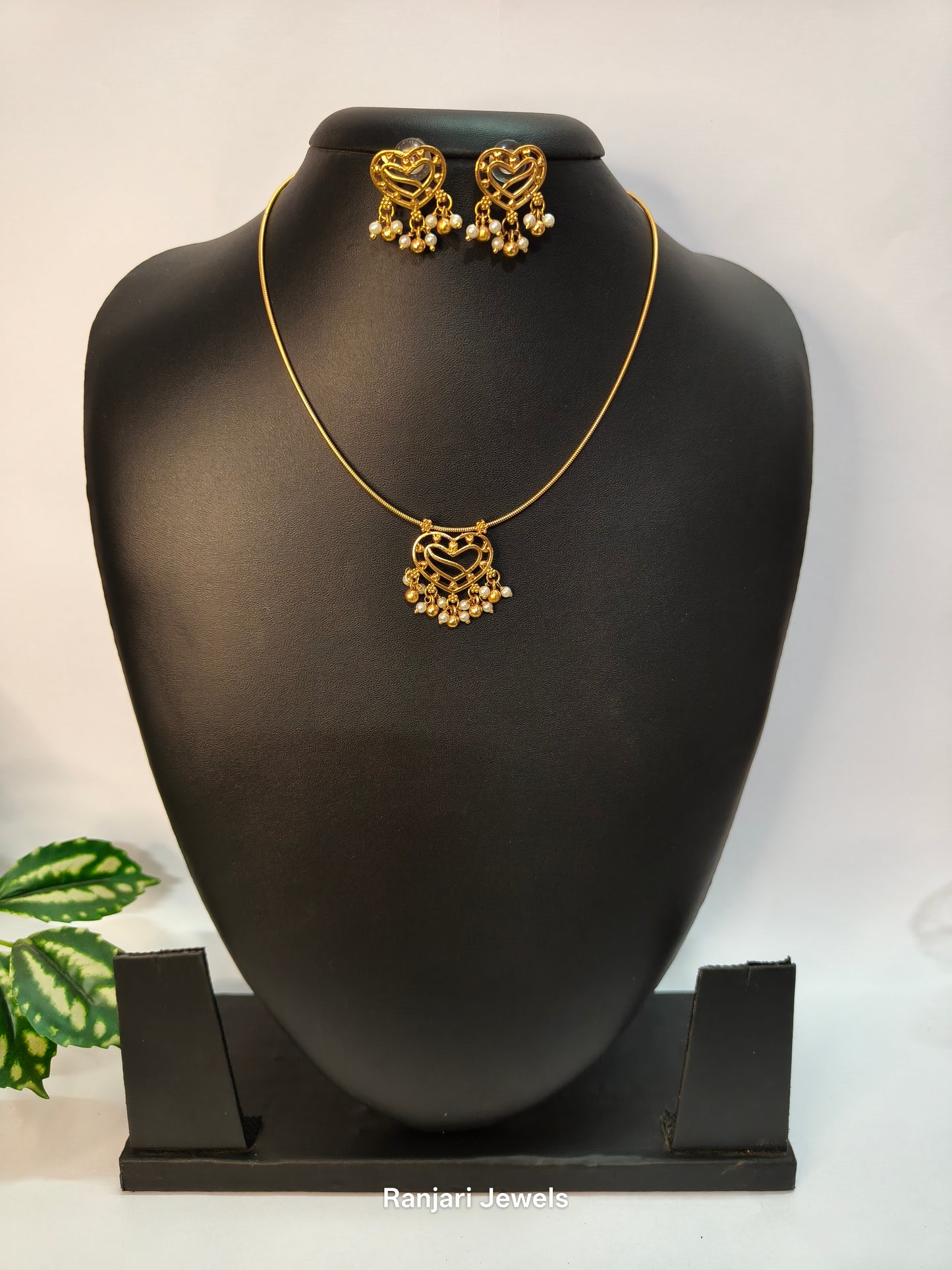 Hridaya – Heart Pearl Drop Necklace Set