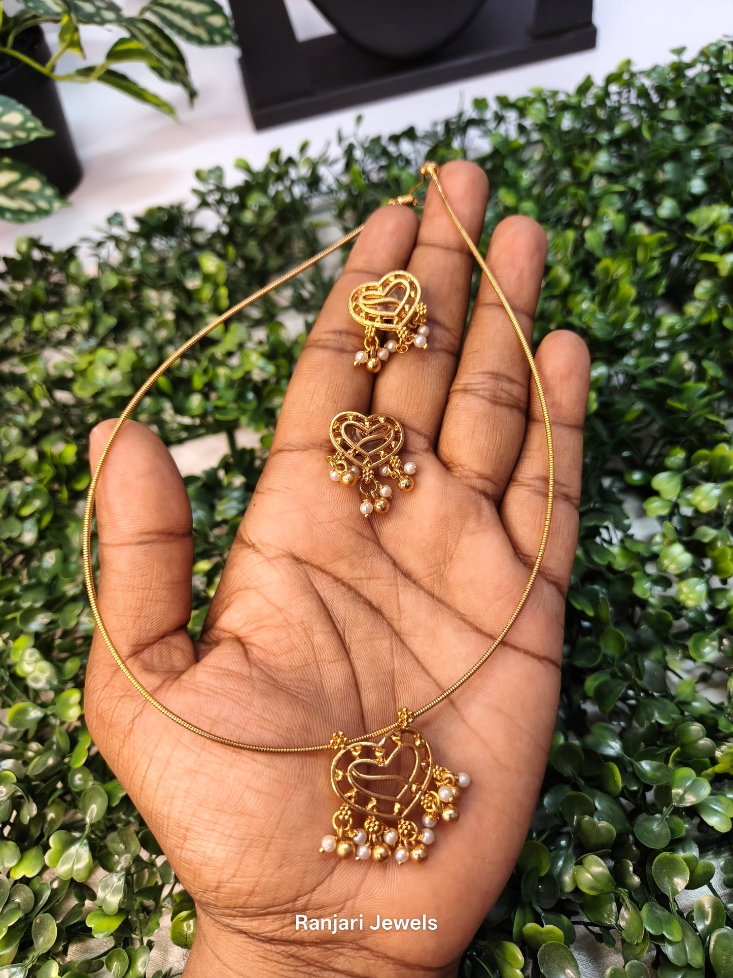 Hridaya – Heart Pearl Drop Necklace Set