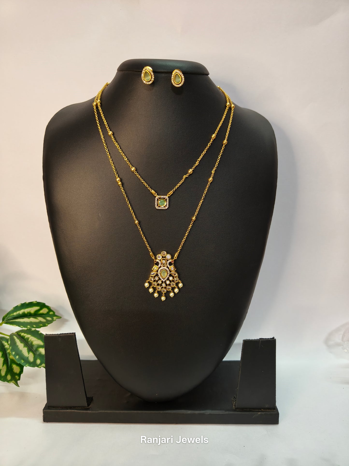 Ayali - Duala Emerald Layered Necklace Set