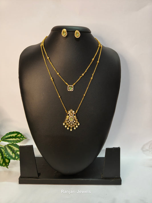 Ayali - Duala Emerald Layered Necklace Set